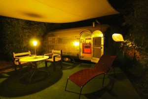Our Airstream garden by night - groovy!