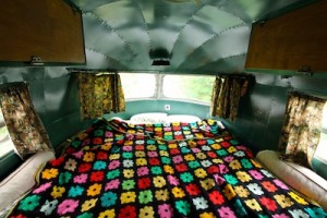 Our lovely big crochet-covered bed