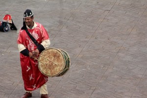 Drumming is an essential part of the day in Djemaa el-Fna