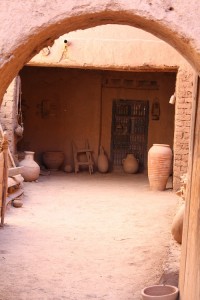 The modest courtyard of the Kasbah Amridil