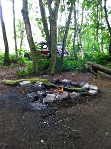 Wild camping in the woods