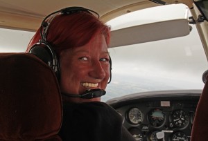 Sara flying - the grin says it all!