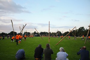 A caber-tossing frenzy