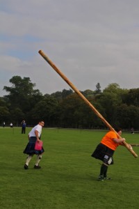 It can be hard to keep control of a caber - and a risky business too