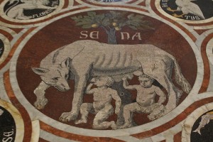 Siena was founded according to legend, by the son of Remus, slain by his brother Romulus - who went on to build and name Rome