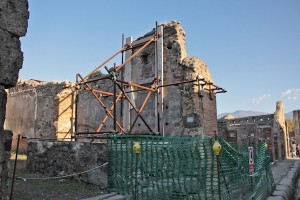 Much restoration work is being done in Pompeii
