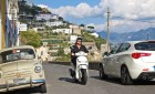 Scooter vs. car on the Amalfi coast road