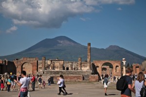 The Forum would have bee bustling with life as Vesuvius exploded above them