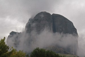 When the mist rolls in, the monasteries are lost in the clouds