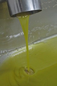 The golden oil on the final pour