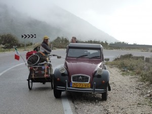  Johan from the Netherlands, on the side of a road in Albania