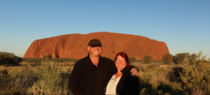 Us at Uluru at sunset