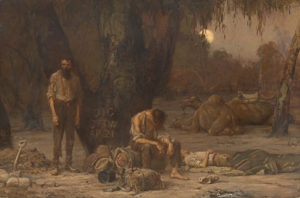 John Longstaff's painting of the arrival of the two men at the Dig Tree 