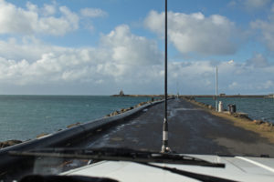 Often the breakwater is swamped by waves straight up from Antarctica