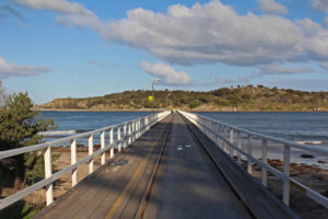 The road and rail to Granite Island, off Victor Harbor