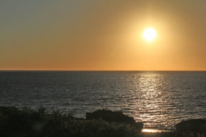 The sun setting over Ningaloo Reef